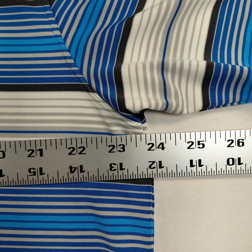 Nike‎ Golf Tour Performance Dri-Fit Mens Large Blue Striped Short Sleeve Polo - Picture 10 of 13